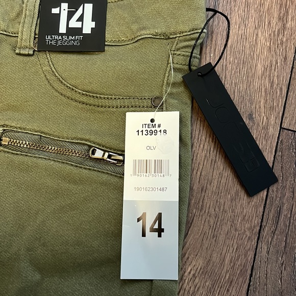 Joes jeans girls size 14 olive green ultra slim fit jegging - Picture 3 of 6